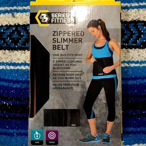 SERIES 8 FITNESS ZIPPERED SLIMMER BELT ONE SIZE FITS MOST (BLACK)